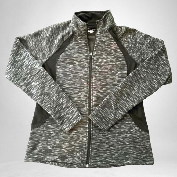 Tek Gear women's full zip jacket - gray space dye w/black insert - Picture 1 of 8